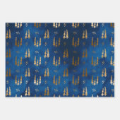 星空の夜の冬のクリスマスラッピング紙 ラッピングペーパーシート (正面)