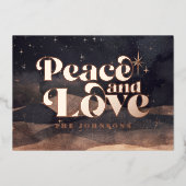 星空の夜の冬の空モダンシックエレガントフォイル 箔シーズンカード (正面)