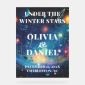 星空の夜の冬の結婚式へようこそ アクリルサイン (正面)