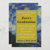 星空の夜の卒業招待状 招待状 (正面/裏面)