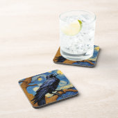 星空の夜の古い樫の木にレイヴン コースター (右側)