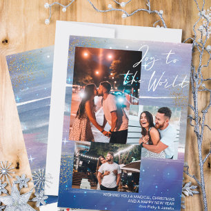星空の夜の喜び世界へ3 Photo Collage シーズンカード