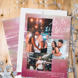 星空の夜の喜び世界へ3 Photo Collage Red シーズンカード