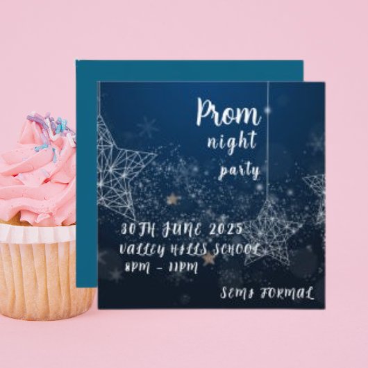 星空の夜の天のプロムナイトダンス 招待状