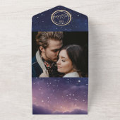 星空の夜の天体ウェディング オールインワン招待状 (外側)