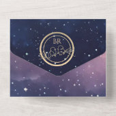 星空の夜の天体ウェディング オールインワン招待状 (裏面)