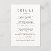 星空の夜の天空の白い金ゴールド結婚の詳細 エンクロージャーカード (正面)