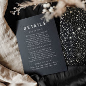 星空の夜の天空の黒い金ゴールド結婚の詳細 エンクロージャーカード
