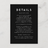 星空の夜の天空の黒い金ゴールド結婚の詳細 エンクロージャーカード (正面)