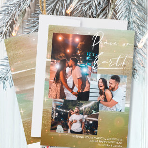 星空の夜の平和オン・アース3 Photo Collage金ゴールド シーズンカード