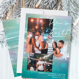 星空の夜の平和オン・アース3 Photo Collage Green シーズンカード