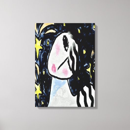 星空の夜の抽象芸術デジ絵画タル キャンバスプリント (正面)