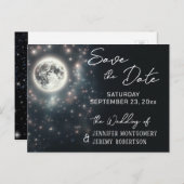 星空の夜の日付を保存 案内ポストカード (正面/裏面)