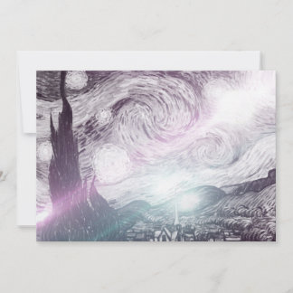 星空の夜の明かり 招待状