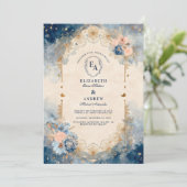 星空の夜の月とフローラ結婚ズ 招待状 (スタンド正面)