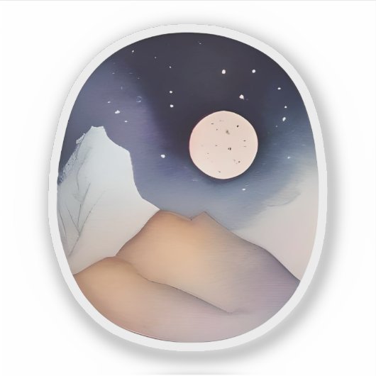 星空の夜の月に照らされたピーク シール (正面)