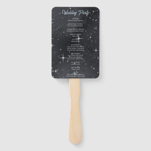 星空の夜の月のフェイズシテリア結婚式 プログラム ハンドファン (裏面)