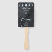 星空の夜の月のフェイズシテリア結婚式 プログラム ハンドファン (正面)