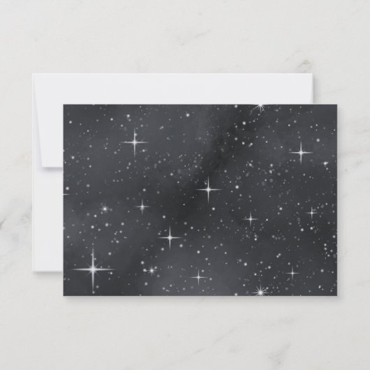 星空の夜の月のフェイズシテリアRSVPカード 出欠カード (裏面)