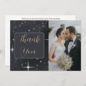 星空の夜の月の位相の天体写真 サンキューカード (正面/裏面)