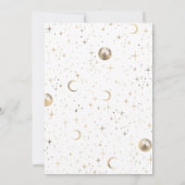 星空の夜の月の神秘的な天体ブライダルシャワー 招待状 (裏面)