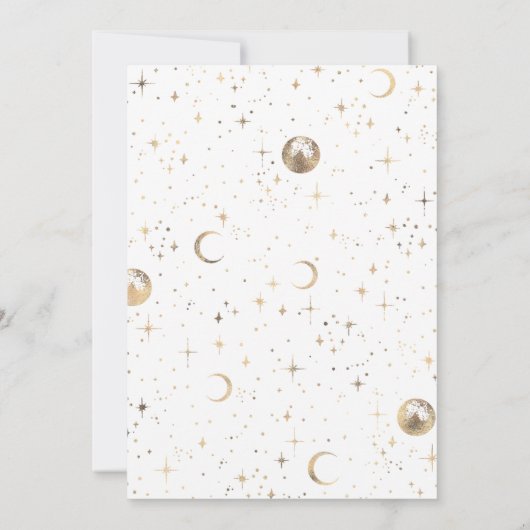 星空の夜の月の神秘的な天体誕生日 招待状 (裏面)