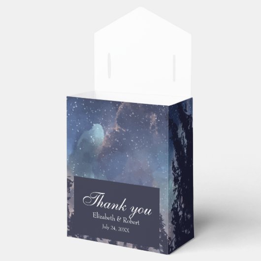 星空の夜の森結婚の感謝 フェイバーボックス (オープン)