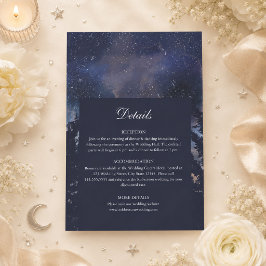 星空の夜の森 天の川の結婚式 詳細カード 招待状