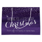 星空の夜の水色クリスマスの大きな抱き枕 ラージペーパーバッグ (正面)