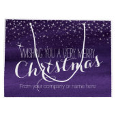 星空の夜の水色クリスマスの大きな抱き枕 ラージペーパーバッグ (裏面)