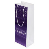 星空の夜の水色クリスマスワインバッグ ワインギフトバッグ (裏面アングル)