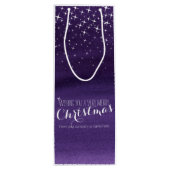 星空の夜の水色クリスマスワインバッグ ワインギフトバッグ (裏面)