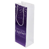 星空の夜の水色クリスマスワインバッグ ワインギフトバッグ (正面アングル)