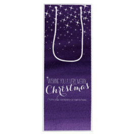 星空の夜の水色クリスマスワインバッグ ワインギフトバッグ