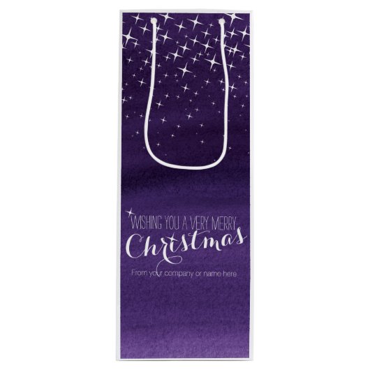 星空の夜の水色クリスマスワインバッグ ワインギフトバッグ (正面)