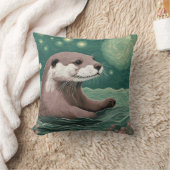 星空の夜の海セージとバラ色 クッション (ブランケット)