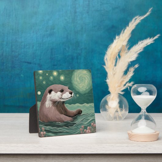 星空の夜の海セージとバラ色 フォトプラーク (インサイチュ)