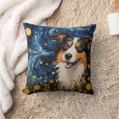 星空の夜の犬の夢の風景 – Van インスパイアゴッホ クッション (ブランケット)