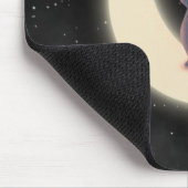 星空の夜の猫と三日月 マウスパッド (コーナー)