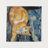 星空の夜の猫 タペストリー (正面(横))