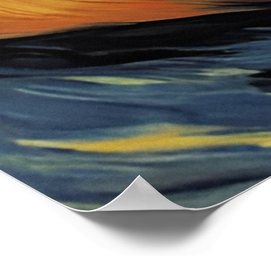 星空の夜の猫 ポスター (角)