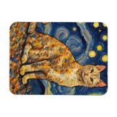 星空の夜の猫 マグネット (横)