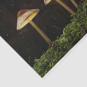 星空の夜の白熱［赤熱］光を放つキノコ 薄葉紙 (詳細)