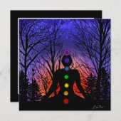 星空の夜の瞑想と木の日没 (正面/裏面)