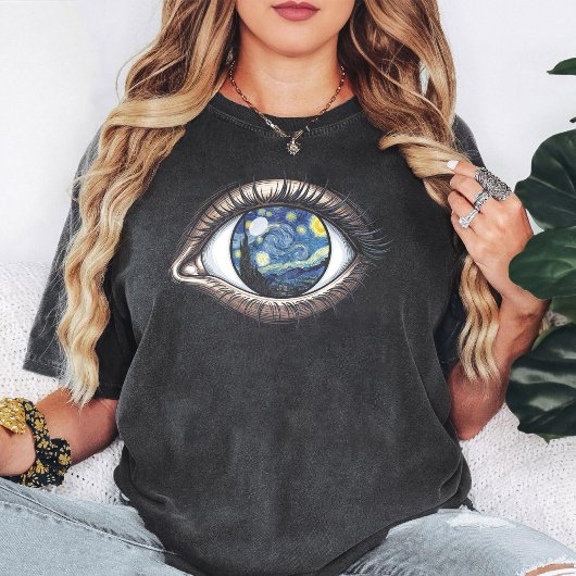 星空の夜の瞳アート Tシャツ