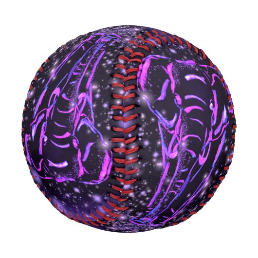 星空の夜の紫色のピンクの象の野球 野球ボール