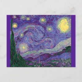 星空の夜の紫、ファインアートスポフ ポストカード