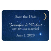 星空の夜の結婚式の日付を保存 マグネット (横)