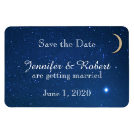 星空の夜の結婚式の日付を保存 マグネット