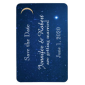 星空の夜の結婚式の日付を保存 マグネット (縦)